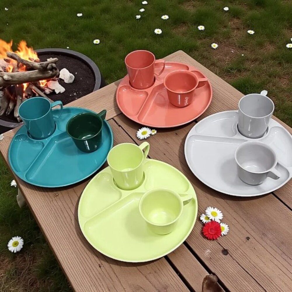 MCM Gothamware Plastic Picnic Set - 12 Piece Multi-Color Dining Set